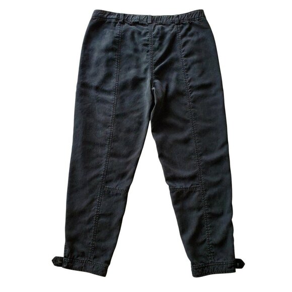 EILEEN FISHER Tencel Twill Tapered Relaxed Ankle Button Cuffed Utility Black XS - Picture 4 of 13